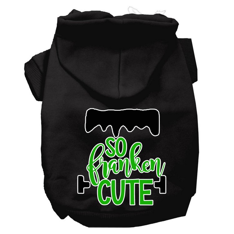 So Franken Cute Screen Print Dog Hoodie Black XS